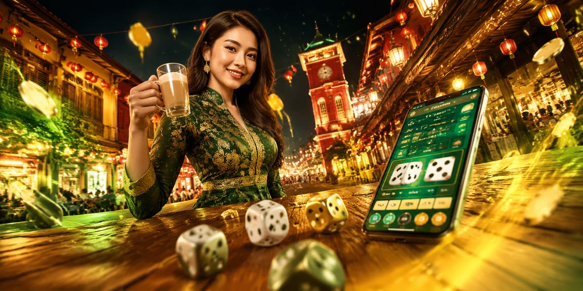 Permainan dadu yang menghiburkan di Melaka dengan suasana budaya Malaysia yang meriah